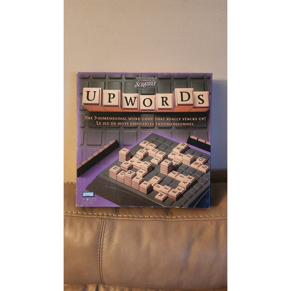 Upwords Stack Up Board Game Parker Brothers 3D Scrabble 2002 Word Game